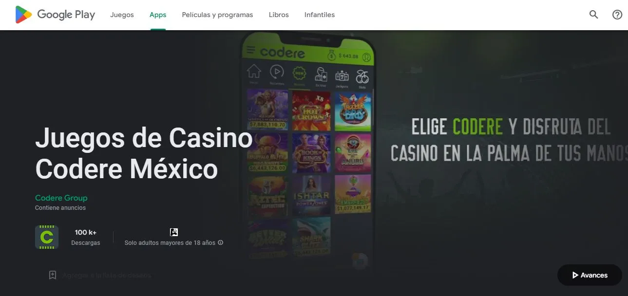 La app del casino Codere Codere app