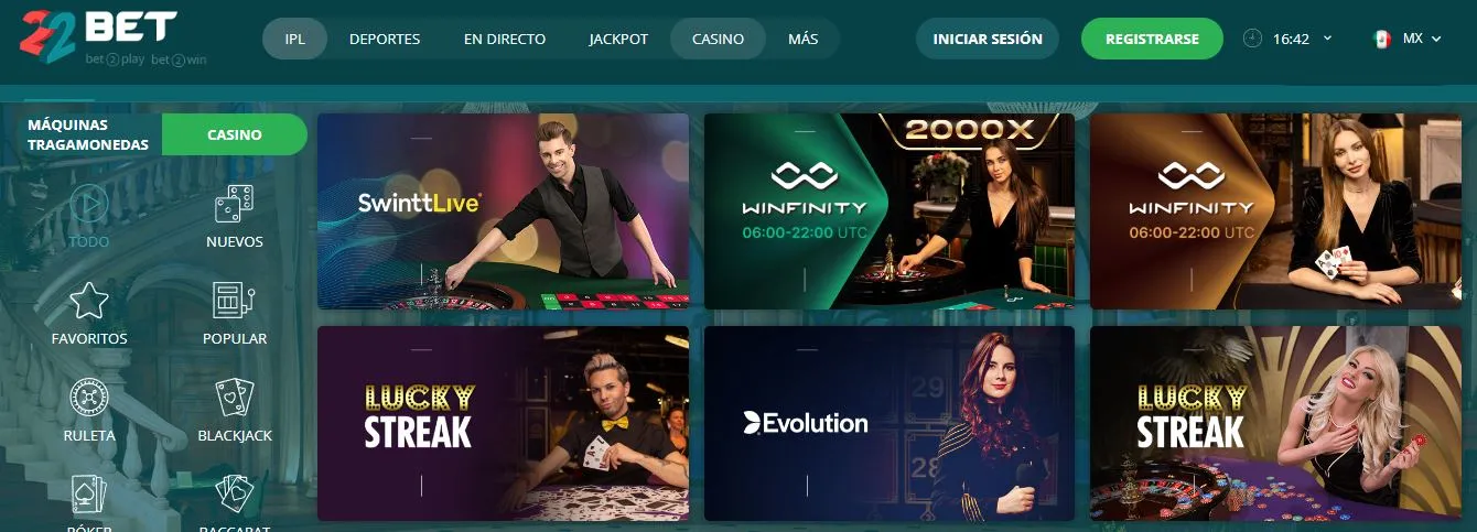 El casino online 22bet Colombia 22bet